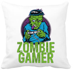 printfashion Zombie gamer - Párnahuzat, Díszpárnahuzat - Fehér (5664433)