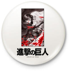 printfashion Singeki no kjodzsin - Kitűző, hűtőmágnes - Fehér (5387823)