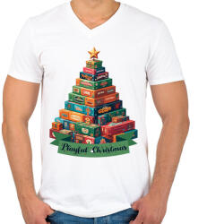 printfashion Playful Christmas - Férfi V-nyakú póló - Fehér (16845688)