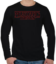 printfashion Mustang Things - Férfi hosszú ujjú póló - Fekete (2248439)