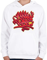 printfashion Karácsonyi graffiti - Gyerek kapucnis pulóver - Fehér (5692284)