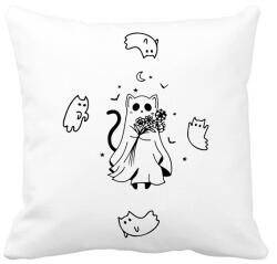 printfashion Cat ghosts - Párnahuzat, Díszpárnahuzat - Fehér (14680246)
