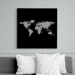 printfashion worldmap - Vászonkép - Fekete (6648747)