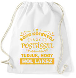 printfashion Sose kötekedj egy postással - Sportzsák, Tornazsák - Fehér (9009979)