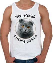 printfashion Skót lógófülű - Legjobb barát - Férfi atléta - Fehér (7170056)