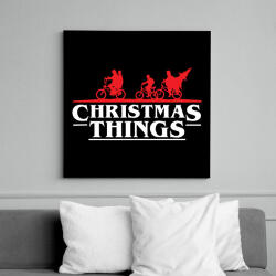 printfashion Stranger Things Karácsony fehér - Vászonkép - Fekete (6659114)