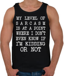 printfashion My level of sarcasm - White - Férfi atléta - Fekete (7047001)