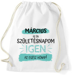 printfashion Március az én születésnapom - Sportzsák, Tornazsák - Fehér (6234666)