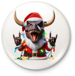 printfashion Karácsonyi rocker tirex gitárral - karácsonyi dinoszaurusz - Kitűző, hűtőmágnes - Fehér (15229270)