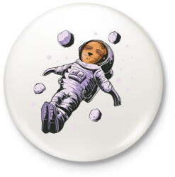printfashion Lajhár űrhajós - Kitűző, hűtőmágnes - Fehér (6147963)