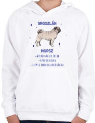 printfashion Oroszlán - Mopsz - Gyerek kapucnis pulóver - Fehér (13346712)