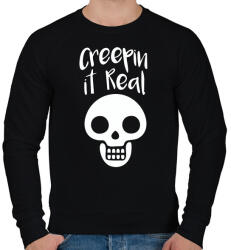 printfashion Creepin It Real Skull - Férfi pulóver - Fekete (1878415)