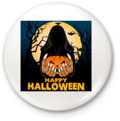 printfashion Happy Halloween - Kitűző, hűtőmágnes - Fehér (3082071)
