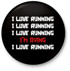 printfashion I love running - Kitűző, hűtőmágnes - Fekete (7359194)