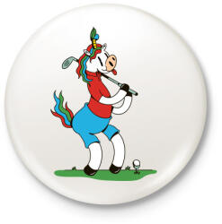printfashion Unikornis golf - Kitűző, hűtőmágnes - Fehér (4163055)