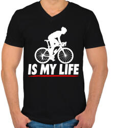 printfashion Kerékpáros póló - Férfi V-nyakú póló - Fekete (2267472)