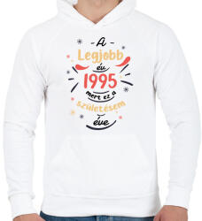 printfashion A legjobb év - Évszámmal - Férfi kapucnis pulóver - Fehér (7152107)