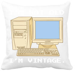 printfashion Retro számítógép - Párnahuzat, Díszpárnahuzat - Fehér (10142715)