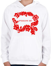 printfashion Két pejló páros minta #2 - Gyerek kapucnis pulóver - Fehér (15195485)