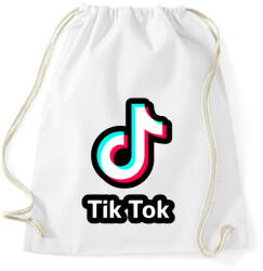 printfashion TikTok Logo - Sportzsák, Tornazsák - Fehér (1931028)