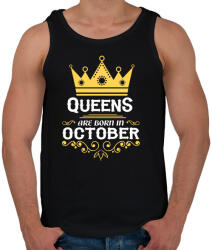 printfashion A királynők októberben születnek - Férfi atléta - Fekete (400978)