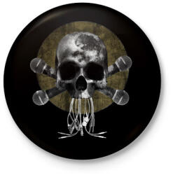 printfashion Koponya Zene - Kitűző, hűtőmágnes - Fekete (3097687)