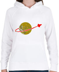 printfashion Green planet - Női kapucnis pulóver - Fehér (1891839)