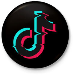 printfashion Tik Tok logo - Kitűző, hűtőmágnes - Fekete (3100464)
