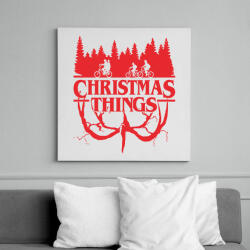printfashion Stranger things christmas things piros - Vászonkép - Fehér (6638957)