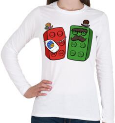printfashion Lego család - Női hosszú ujjú póló - Fehér (16182810)