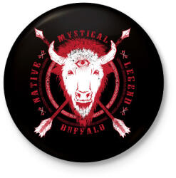 printfashion Misztikus bivaly - Kitűző, hűtőmágnes - Fekete (3091610)