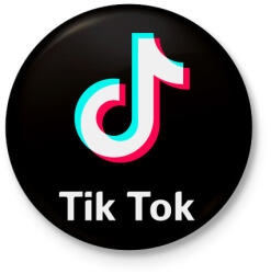 printfashion TIKTOK - Kitűző, hűtőmágnes - Fekete (3100411)