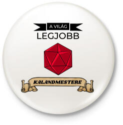 printfashion A Világ Legjobb Kalandmestere (Fekete) - Kitűző, hűtőmágnes - Fehér (3089152)