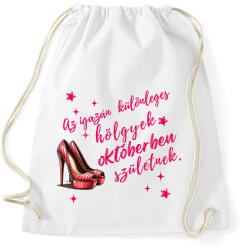 printfashion Szülinap október tűsarkú - Sportzsák, Tornazsák - Fehér (16838283)