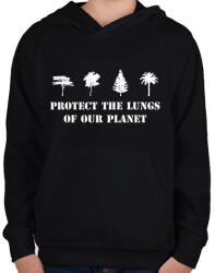 printfashion Protect the lungs (white) - Gyerek kapucnis pulóver - Fekete (7324224)
