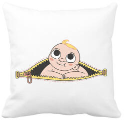 printfashion Baba a pocakban - Párnahuzat, Díszpárnahuzat - Fehér (11654473)