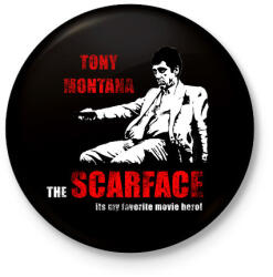 printfashion scarface - Kitűző, hűtőmágnes - Fekete (3099375)