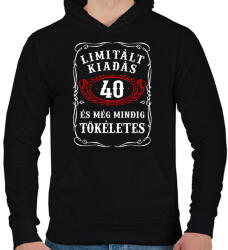 printfashion 40 éves limitált kiadás születésnapra - Férfi kapucnis pulóver - Fekete (1761367)
