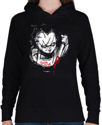 printfashion Chucky - Női kapucnis pulóver - Fekete (5563979)