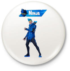 printfashion Fortnite Ninja - Kitűző, hűtőmágnes - Fehér (4110403)