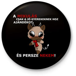 printfashion Kenny, a capybara és a Mikulás - Kitűző, hűtőmágnes - Fekete (15046154)