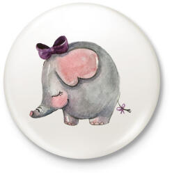 printfashion Cute Elephant girl - Kitűző, hűtőmágnes - Fehér (3079120)