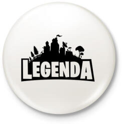 printfashion Legenda - Fortnite Style (Fekete) - Kitűző, hűtőmágnes - Fehér (3080442)