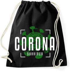printfashion Corona survivor - Sportzsák, Tornazsák - Fekete (2449557)