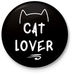 printfashion Cat Lover - Kitűző, hűtőmágnes - Fekete (3094985)