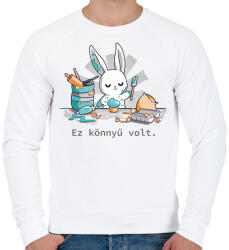 printfashion Nyuszi sütit készít - könnyű volt_ - Férfi pulóver - Fehér (4134491)