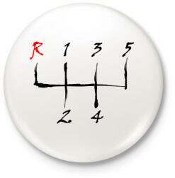 printfashion sebessegvaltó-3-2-szín - Kitűző, hűtőmágnes - Fehér (3077409)