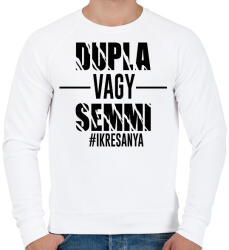 printfashion Dupla vagy semmi - #ikresanya - Férfi pulóver - Fehér (10939330)