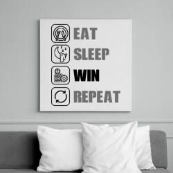 printfashion Eat, sleep, win, repeat - Vászonkép - Fehér (15560201)