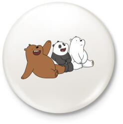 printfashion Friend Bears 2 - Kitűző, hűtőmágnes - Fehér (3079091)